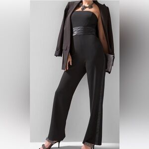 WHBM Strapless Elegant Black Jumpsuit, NWT, size 00